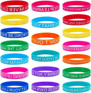 Bracciali in silicone sportivi motivanti - Cinturini con citazioni d'ispirazione - Stili unisex - Messaggi positivi - Accessori per donne e uomini - 20 pezzi