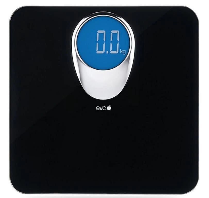 Bilancia Pesapersone digitale nera glass surface 180 kg 100 gr eva collection