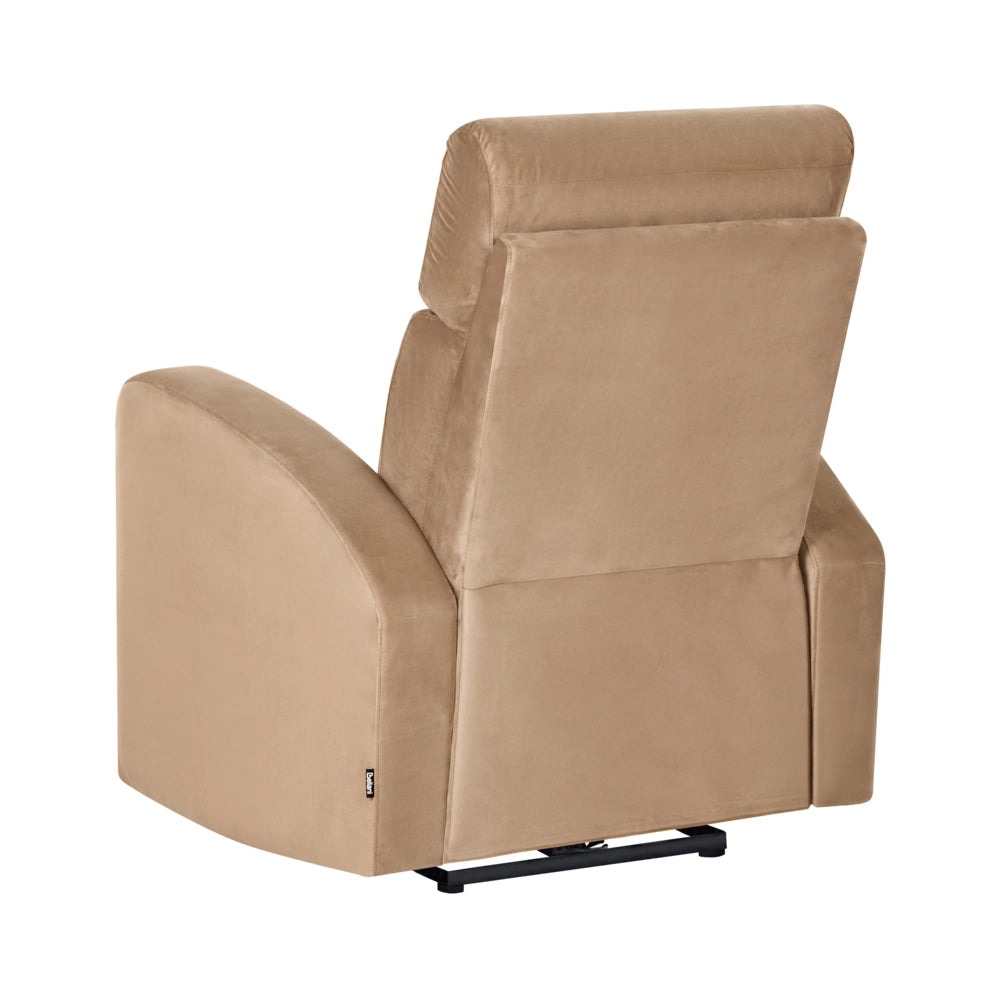 Poltrona reclinabile elettricamente in velluto marrone chiaro design moderno glamour soggiorno
