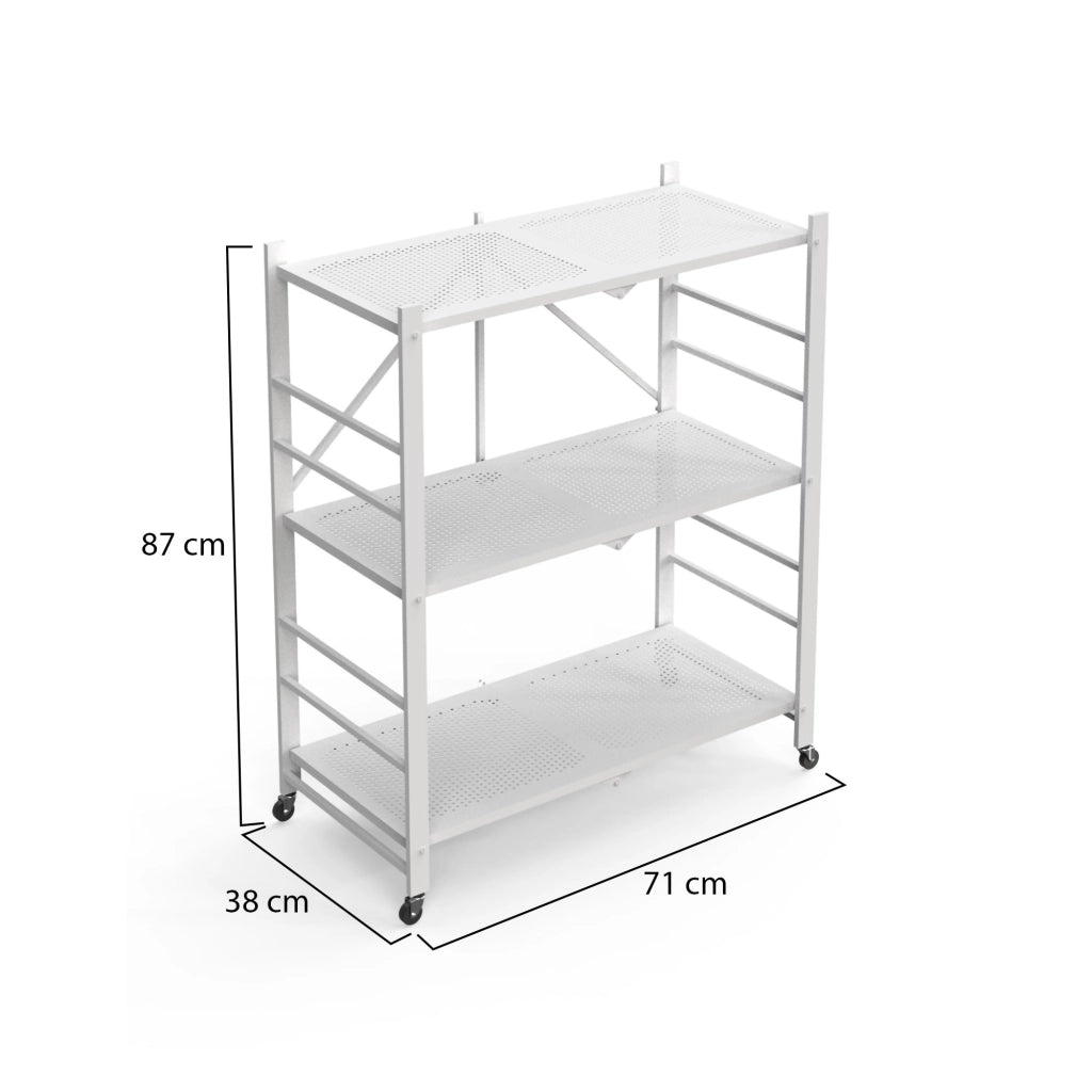 Cossato, Scaffali Ruote, 71x38x87h cm Bianco