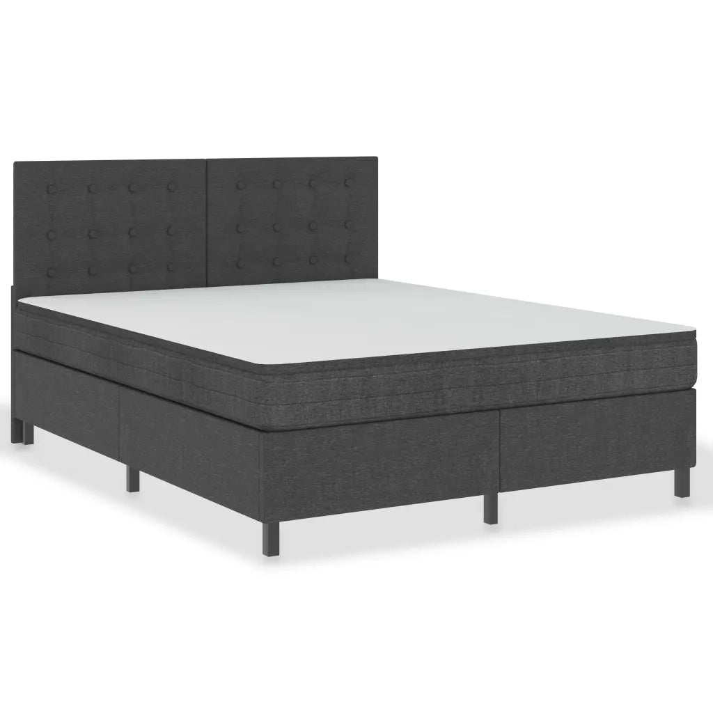 Letto a Molle Grigio Scuro in Tessuto 160x200 cm