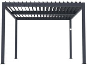 Pergola bioclimatica motorizzata a led "Windsor" in alluminio 3 x 4 - Grigio
