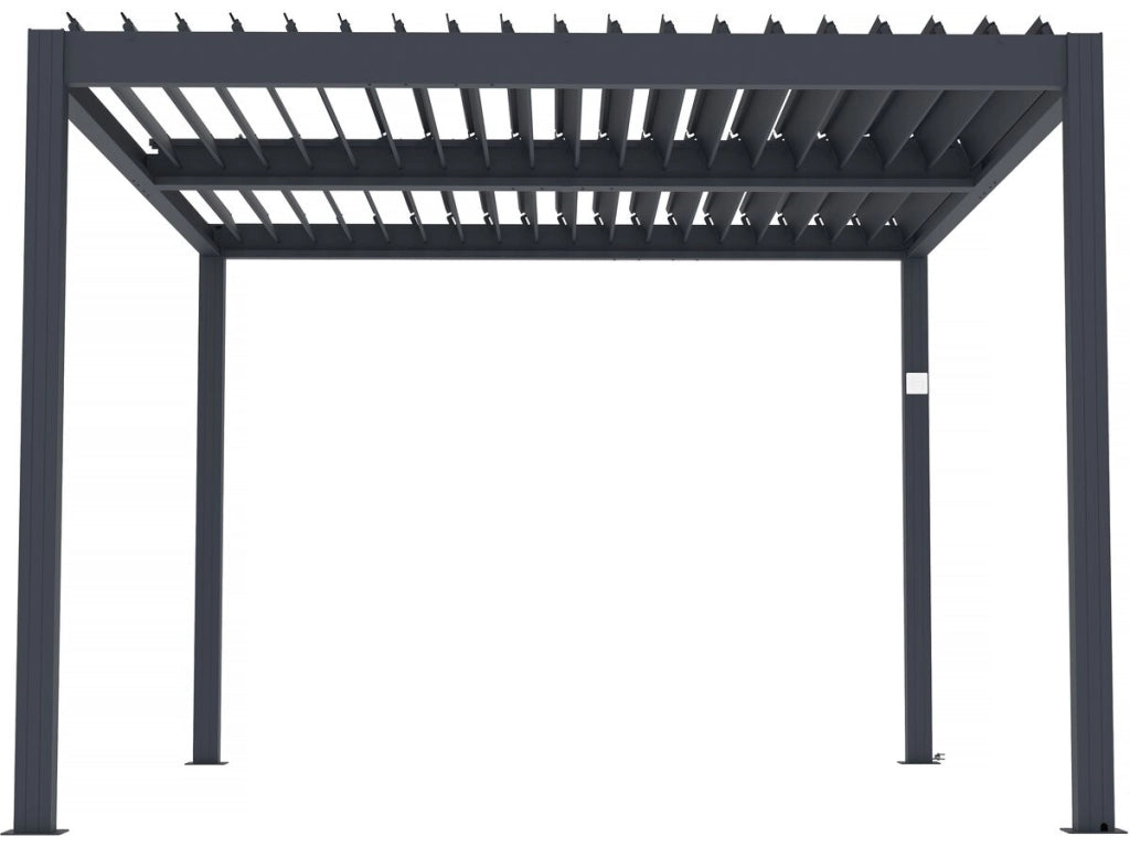 Pergola bioclimatica motorizzata a led "Windsor" in alluminio 3 x 4 - Grigio