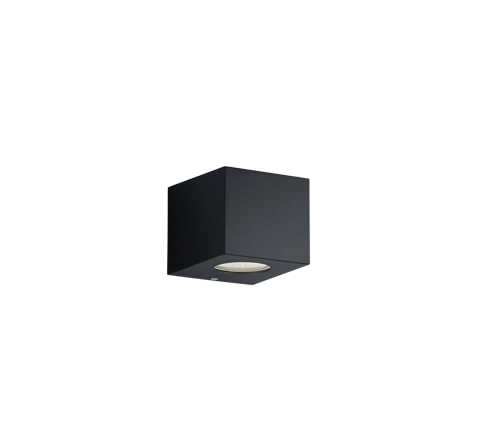 Applique Led Esterno 2 Luci Cubo Nero Diffusori Intercambiabili Cordoba GD Trio