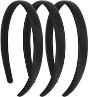 Cintura per capelli 3 pezzi - Banda per capelli nera a seta - Antiscivolo - Cintura per capelli ampia e facile da indossare - Accessori per capelli moda - Comodo e duraturo - Cintura per capelli