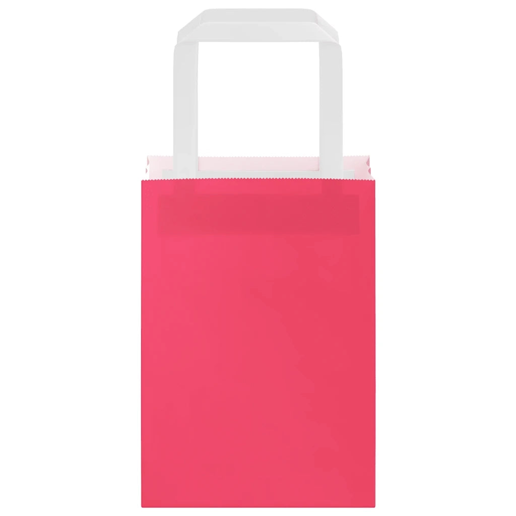 vidaXL Sacchetti di Carta 250 pz con Manici Rosa 15x8x21 cm