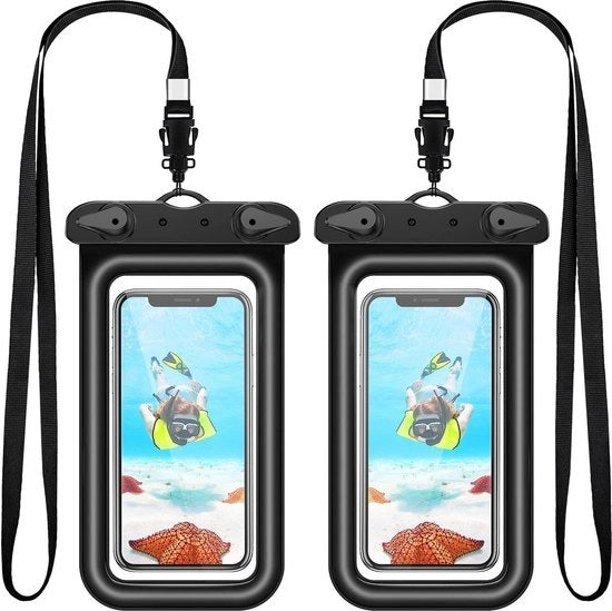 Custodia acqua resistente per smartphone 2 pezzi IPX8 custodia subacquea per nuotare - iPhone 14 13 - gonfiabile