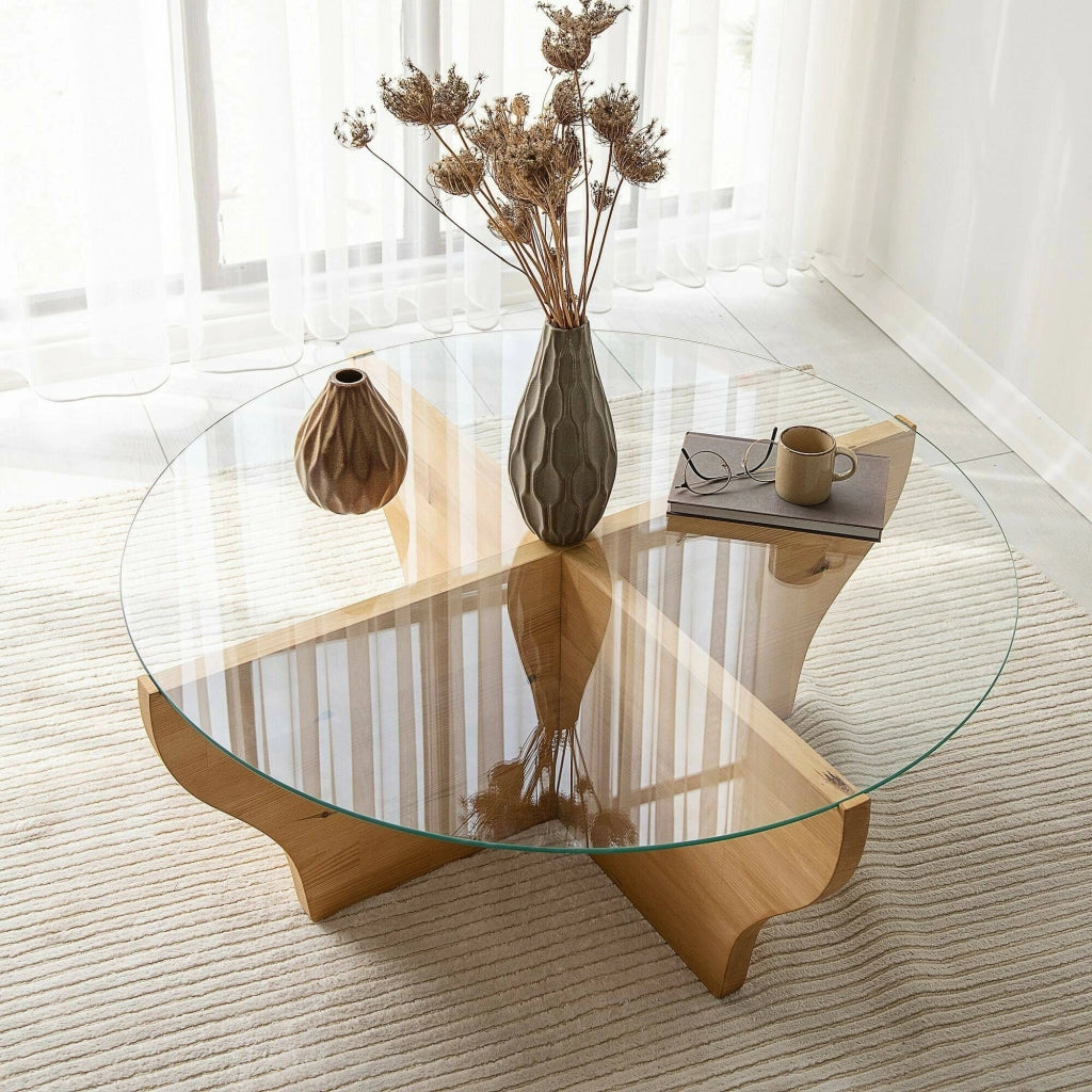 Califfi, Tavolino da Salotto Portariviste, 92x92x36h cm Marrone Rovere