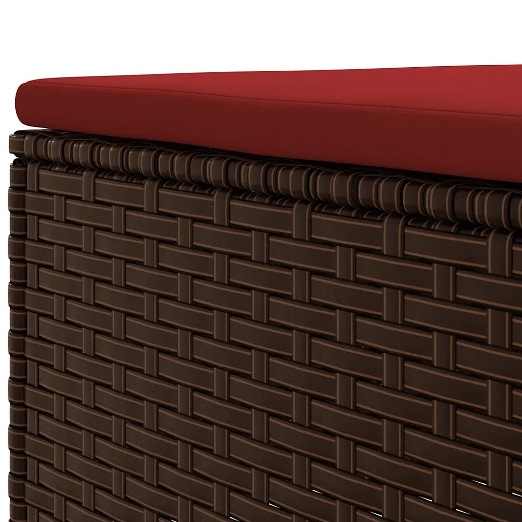Set Mobili da Giardino 6pz con Cuscini in Polyrattan Marrone