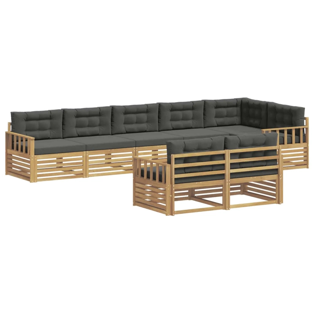 Set di divani da esterno 8 pcs Bianco e Antracite Poliestere 3390677