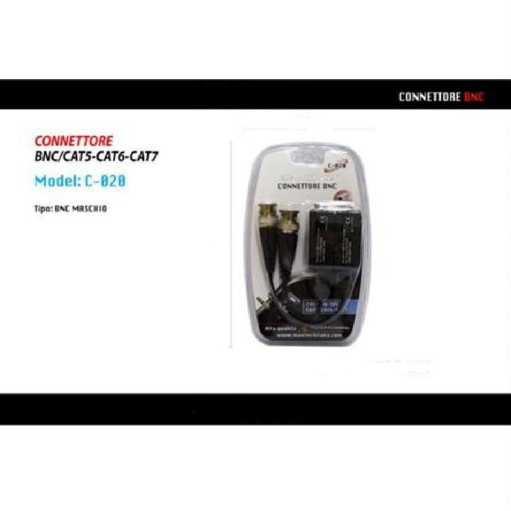 Trade Shop - Adattatore Connettore Bnc Cat5-cat6-cat7 2 Bnc Maschio Per Telecamera Maxtech C-020 -