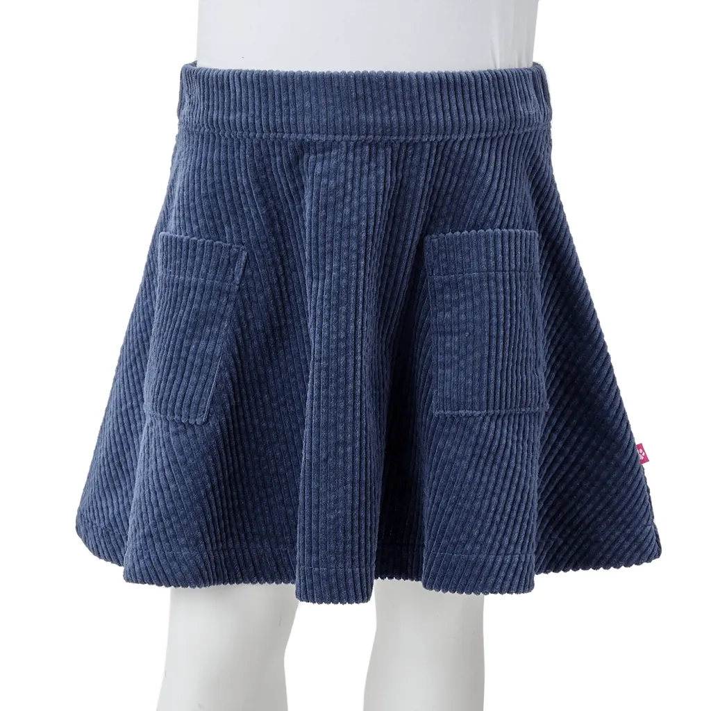Gonna da Bambina con Tasche a Coste Blu Marino 92 13884