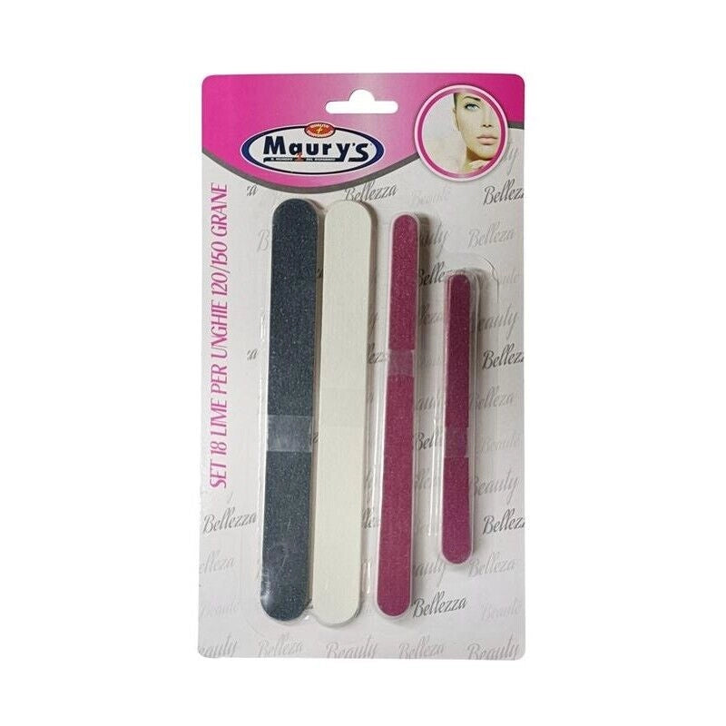 MAURY'S SET DI 18 LIME PER UNGHIE CON GRANA 120/150