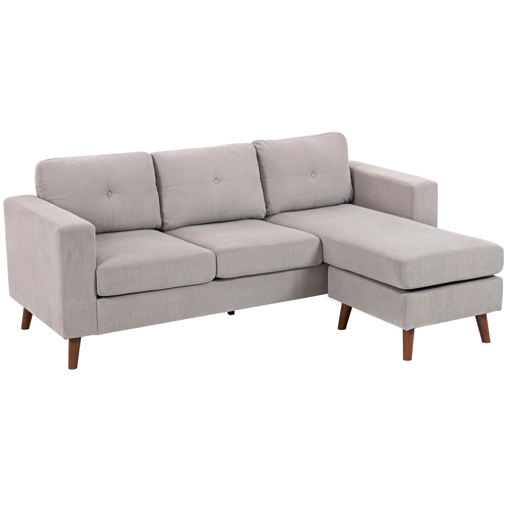 Divano angolare reversibile in velluto ¨C zephmum ¨C grigio chiaro 192x137x84cm