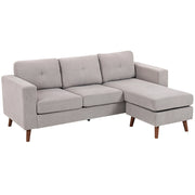 Divano angolare reversibile in velluto ¨C zephmum ¨C grigio chiaro 192x137x84cm