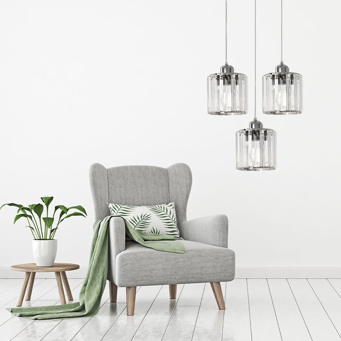 Lampada Da Soffitto Cristallo Argento APP510-3CPR