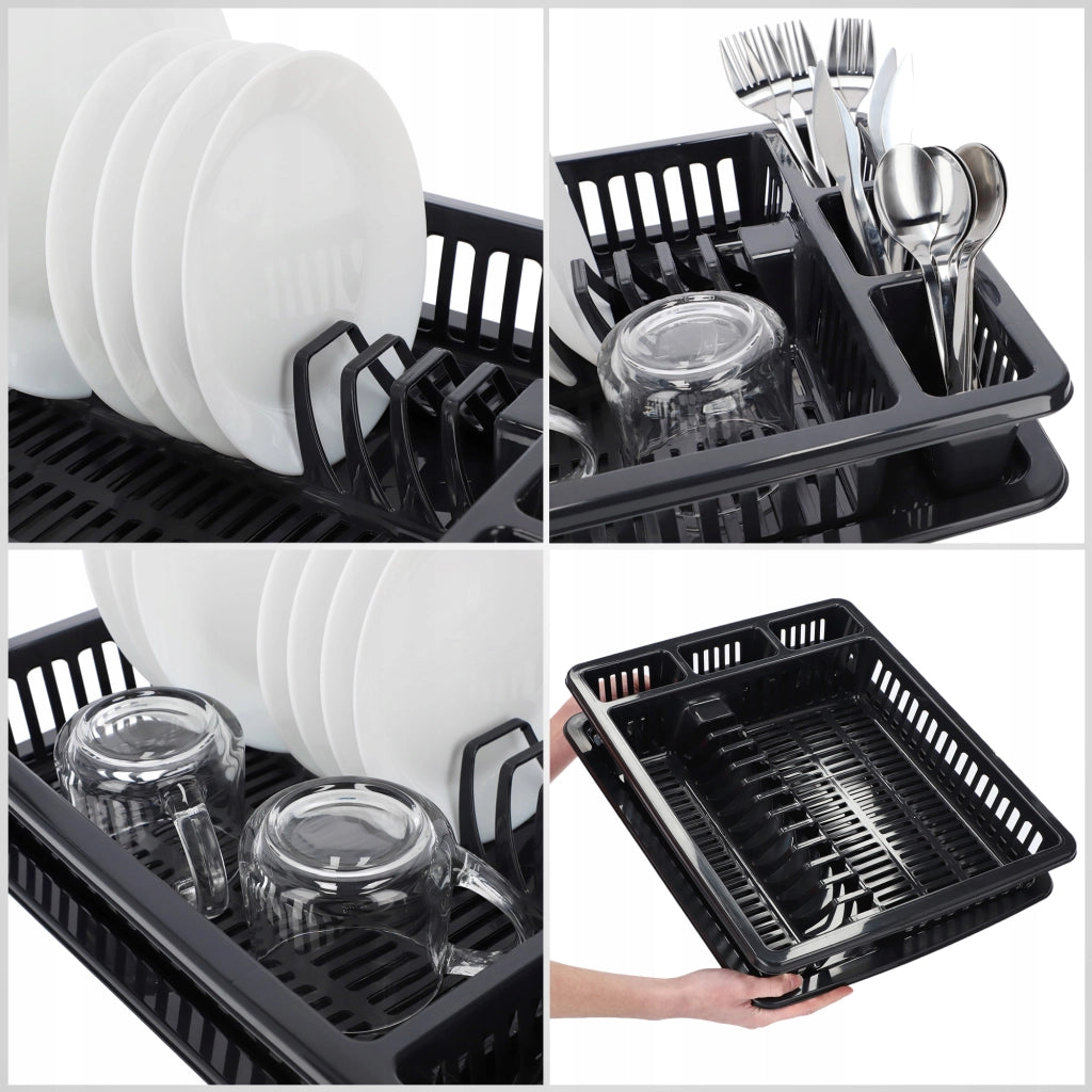 Scolapiatti KADAX per posate, grande vassoio in plastica autoportante da 46 cm