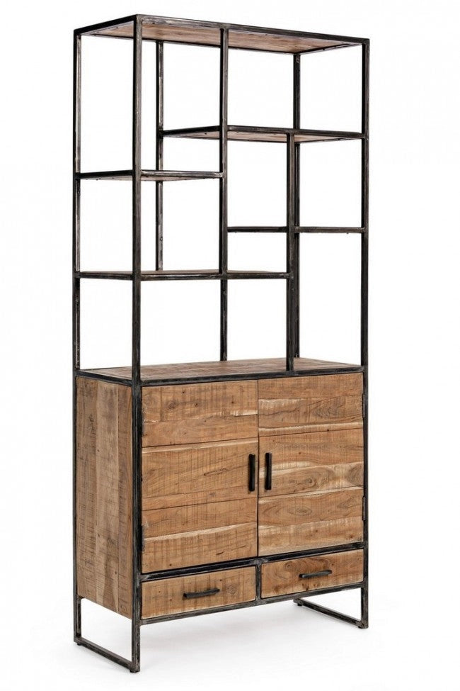 Libreria 2 Ante 2 Cassetti 90x40x200h cm Elmer