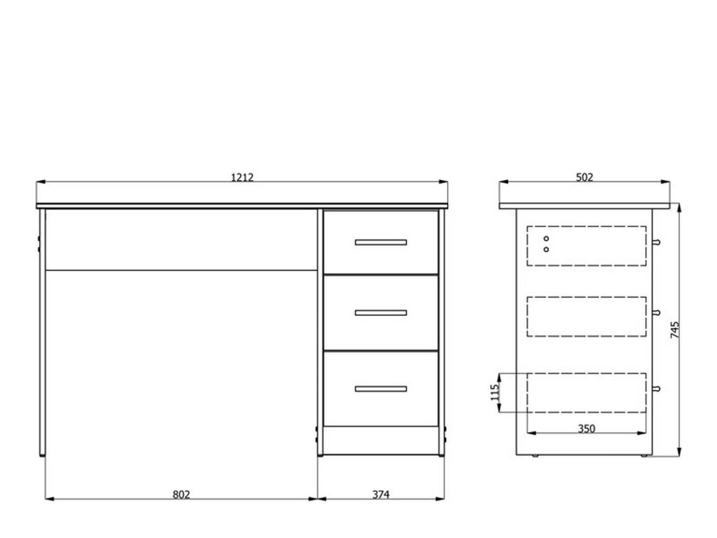 Rifiano, Scrivania un Ripiano, 121x50x74.5h cm Marrone Rovere