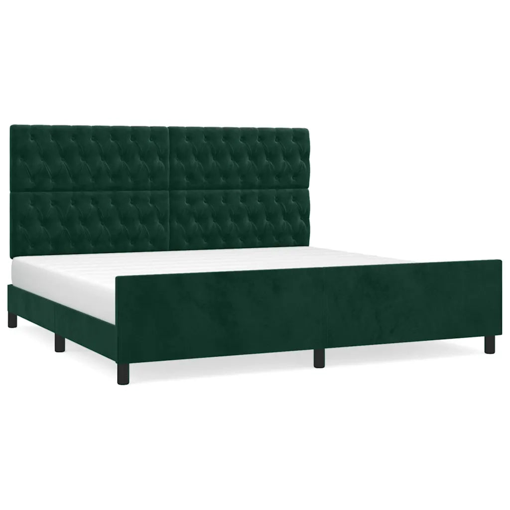 Giroletto senza Materasso Verde Scuro 200x200 cm in Velluto 3125961