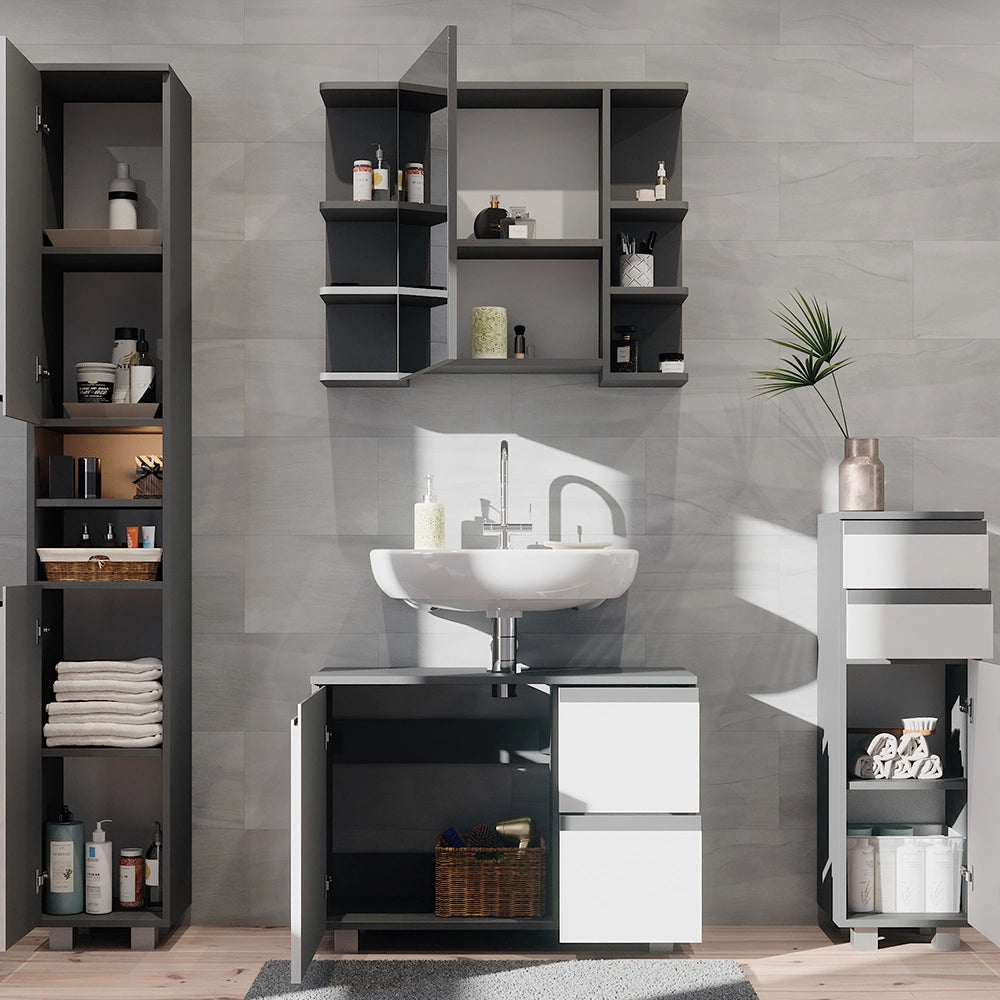 Vicco Set mobili bagno Antracite 4 parti