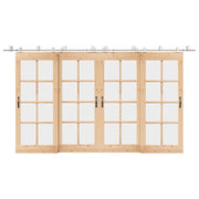 Kit Binari Porta Scorrevole 400 cm Acciaio Inossidabile Argento