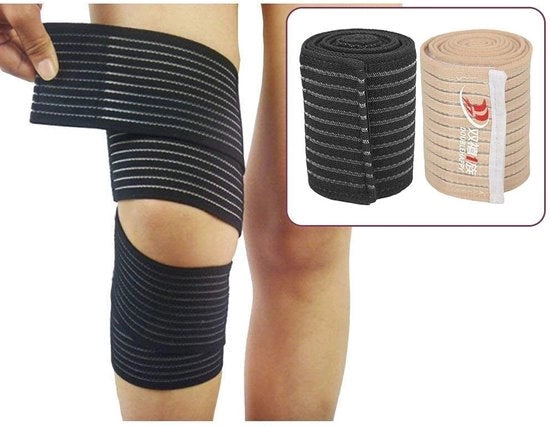 Benda per ginocchio 120 cm - Sostegno elastico - Antiscivolo - Leggero - Rapido assorbimento - Disegno ergonomico - Protezione ginocchio