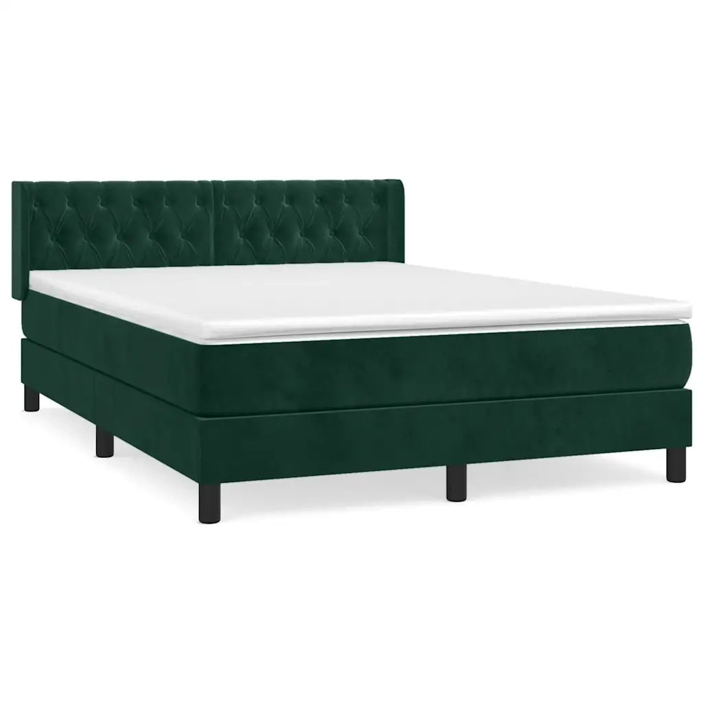 Giroletto a Molle con Materasso Verde Scuro 140x200 cm Vellutocod mxl 98562