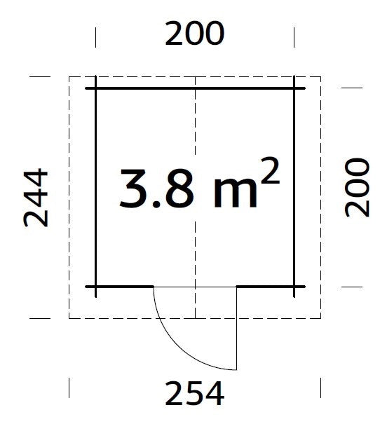 Casetta in legno non trattato Vivian 3,8 m2