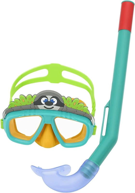 BESTWAY MASCHERA SUBACQUEA CON BOCCAGLIO PER BAMBINI CON ANIMALETTI DAI 3 ANNI + COLORI E FANTASIA ASSORTITA