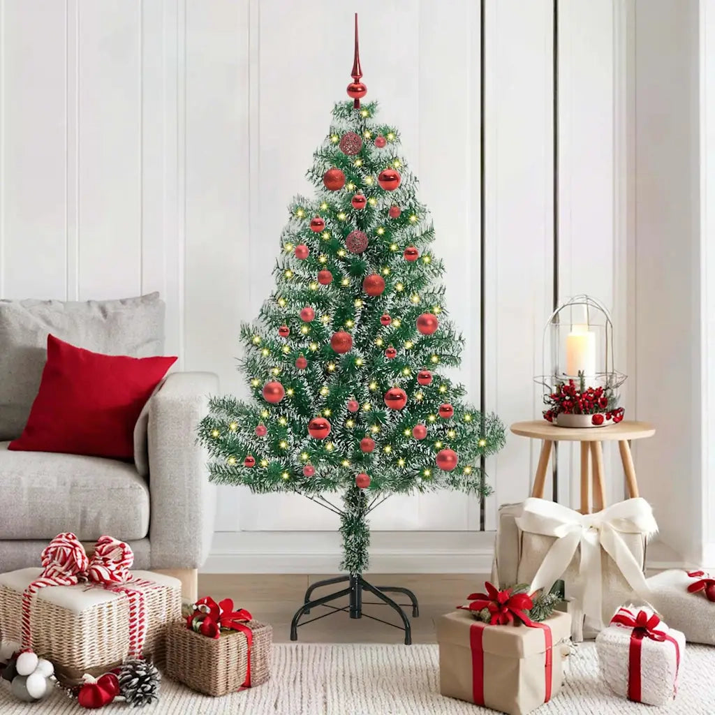Albero di Natale Artificiale Imbiancato con Luci LED 150 cm 3396806