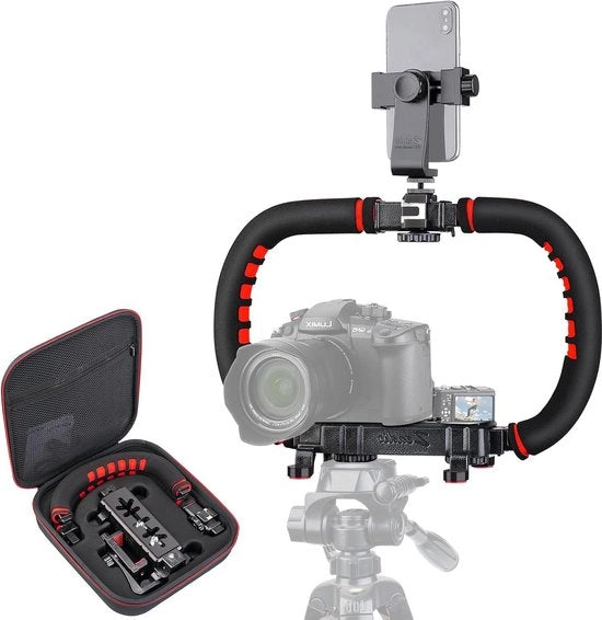 Stabilizzatore portatile per fotocamera con tasca portatile - per camcorder, azione, reflex e dispositivi mobili