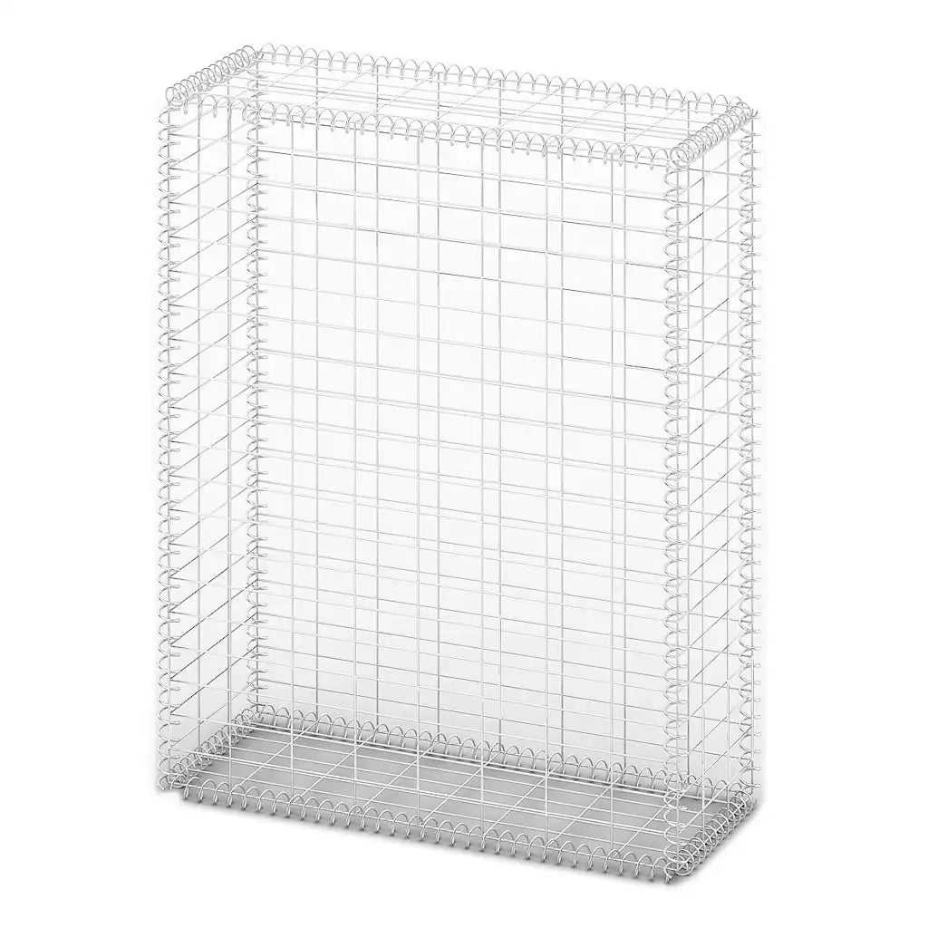 Cesto Gabbione con Coperchio in Filo Zincato 100 x 80 x 30 cm  cod mxl 15847