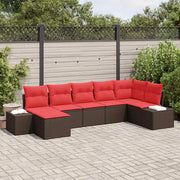 Set Divano da Giardino con cuscino 7 pcs Marrone polyrattan 3347154
