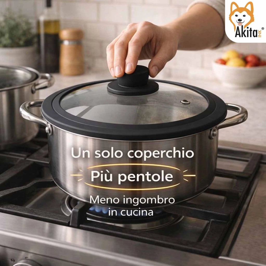 Akitaink Coperchio Vetro Silicone 22 24 26 cm