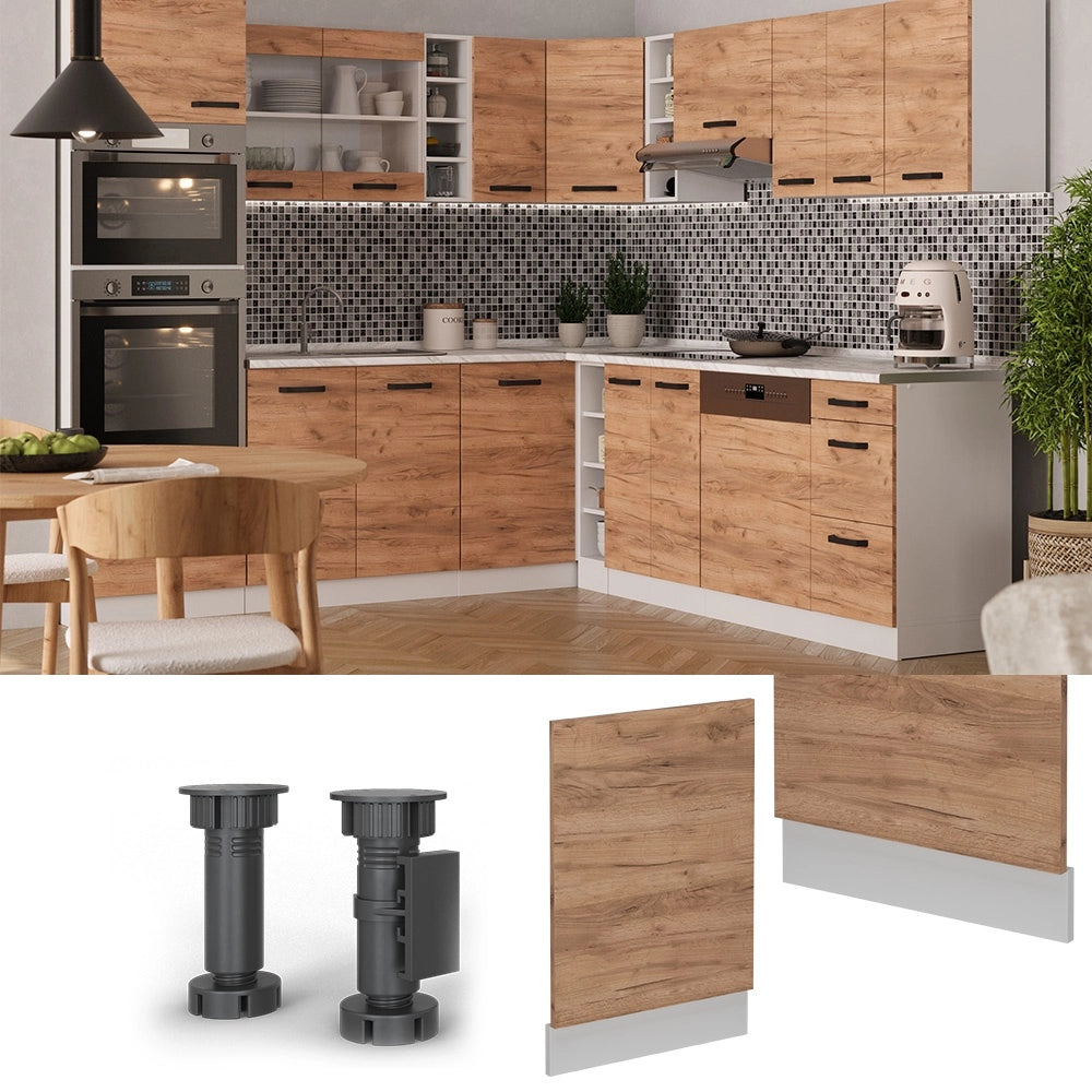 Pannello frontale R-Line Rovere dorato/Bianco 45 cm Senza piano di lavoro Vicco