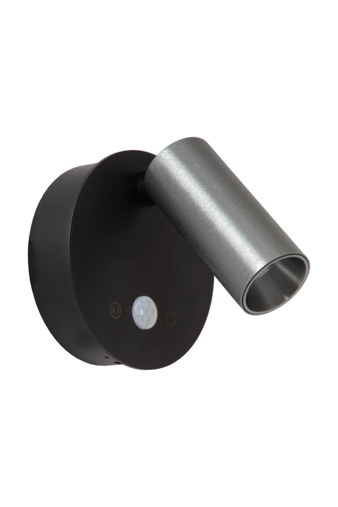 Faretto da parete LED 2W PIR grigio nero TONI Lucide