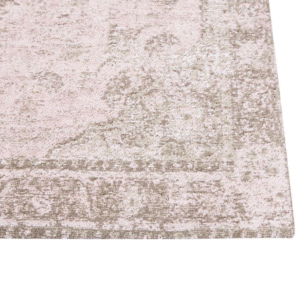 Tappeto in cotone rosa 160 x 230 cm con effetto invecchiato stile orientale camera da letto soggiorno