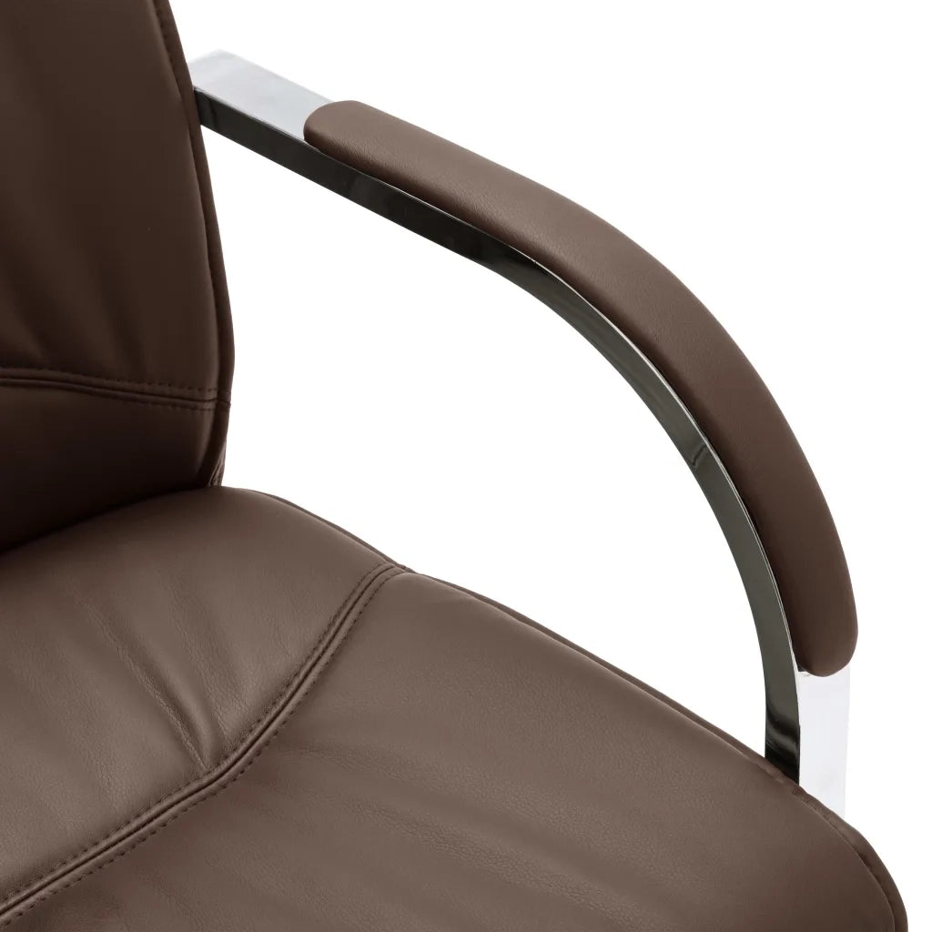 Sedia da Ufficio a Sbalzo Marrone in Similpelle 289343