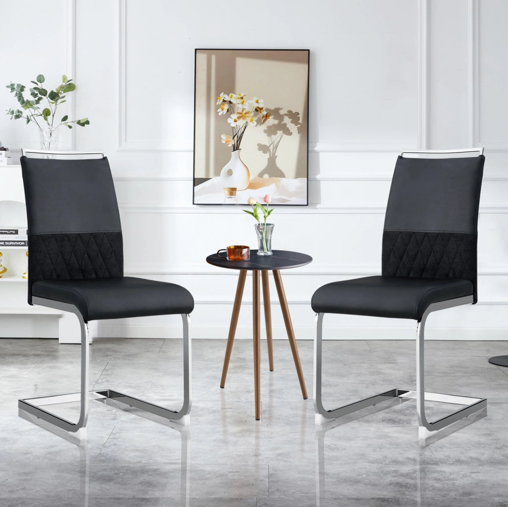 Sedia da pranzo nera in metallo con schienale ergonomico imbottito