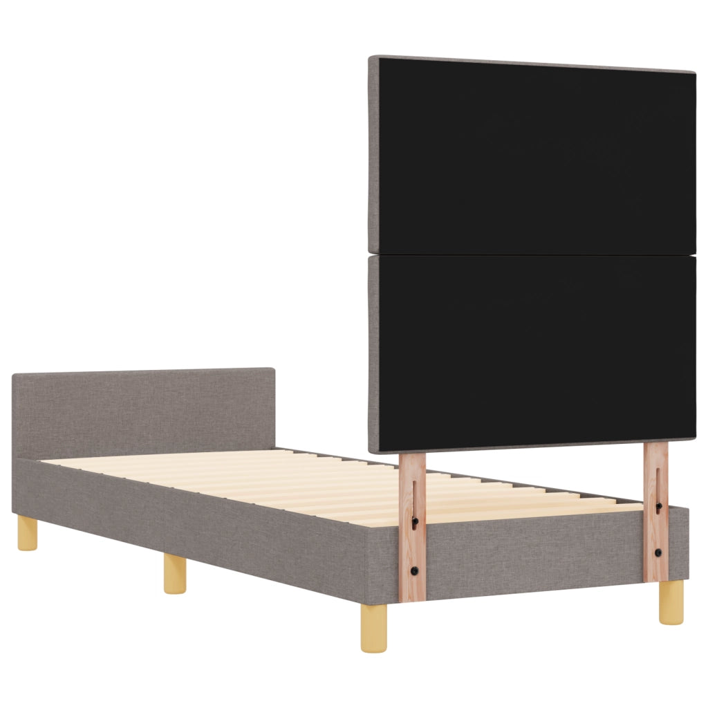 Letto  Taupe 80x200 cm in Tessuto