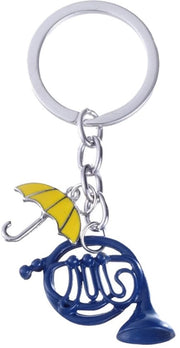 Accessorio per chiavi con forma di corno francese blu elettrico per parapluie - Regalo per compleanno - Accessorio per chiavi/zaini - Sostenibile e carino