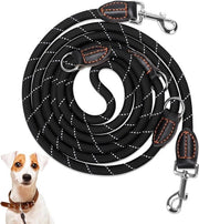 Ripattente cintura per cani in nylon adattabile - per cani grandi e medi - 3 anelli - 3 metri di lunghezza - nero e bianco Cintura per cani - modello 3 ring - 3m