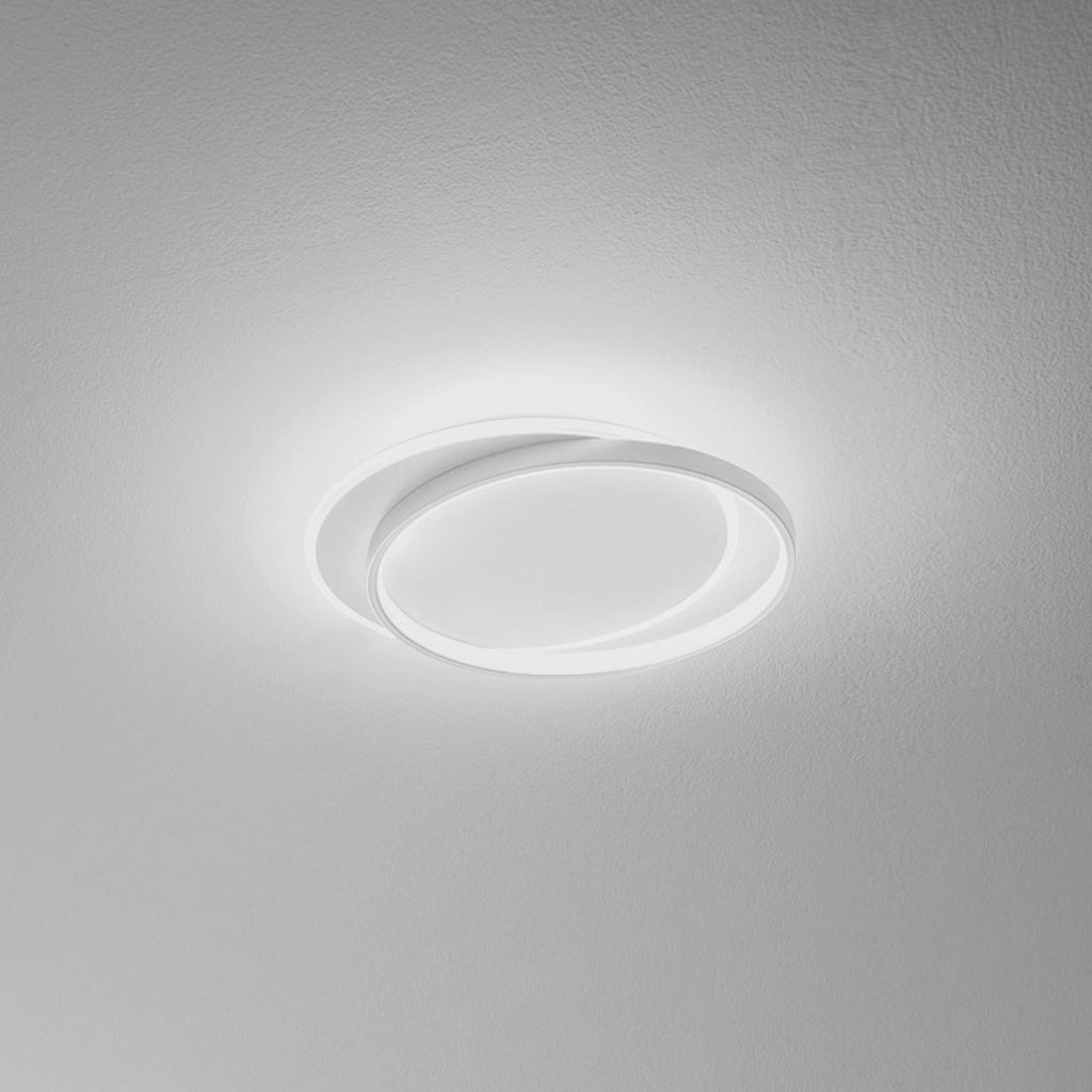 Plafoniera LED a soffitto Christine P/P, 40W 2600lm 3000K, montatura in alluminio satinato bianco e diffusore in metacrilato opale - Gea Luce