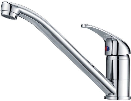 Faucetta in ottone, rubinetto da cucina 360° rotativo, rubinetto ad alta pressione per lavabo con 2 connessioni per acqua fredda e acqua di rubinetto, finitura cromata
