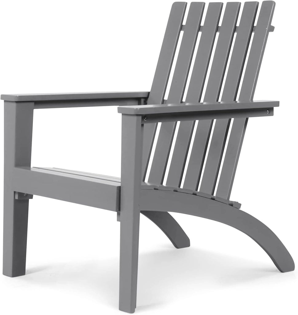 Sedia da Giardino in Legno, Poltrona Esterno Schienale, Sedia Adirondack per Cortile, Piscina, Balcone e Giardino, Capacità di Carico 160 kg, 73 x 68 x 85 cm (Bianco)