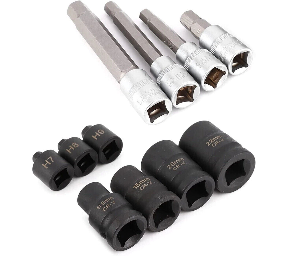 SET 11 BUSSOLE SMONTAGGIO MONTAGGIO PINZE FRENI PER MERCEDES 3/8'' 1/2'' 21478