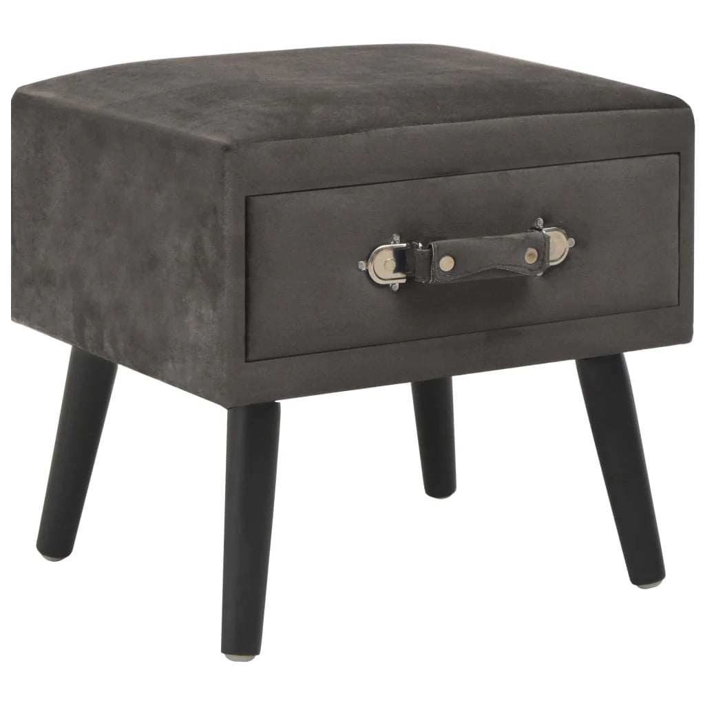 Comodino grigio cassettiera mobile da camera da letto 40x35x40 cm velluto 1402090