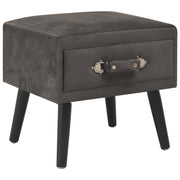 Comodino grigio cassettiera mobile da camera da letto 40x35x40 cm velluto 1402090