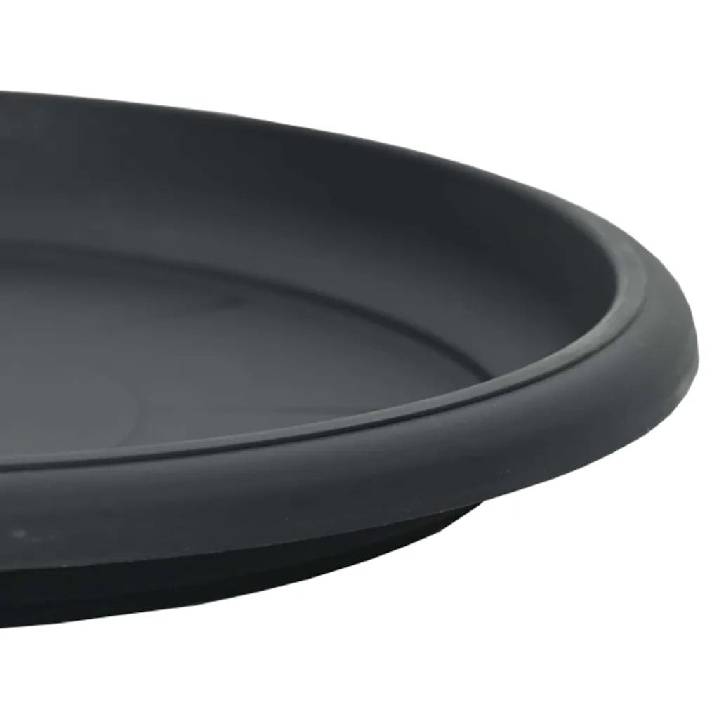 Vassoio Rotondo per Fiori 6 pz Nero ? 19 x 2 cm Plastica CFW2899345